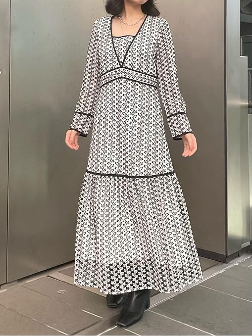 Amazon | [グレースコンチネンタル] カジュアルドレス 2024AWﾚｰｽﾛﾝｸﾞ